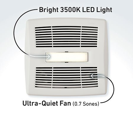 BRO-AE50110DCLBroan AE50110DCL Bathroom Exhaust Fan With LED light 50-110 CFM