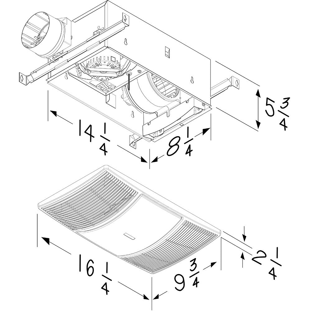 BRO-BHF80Broan BHF80 PowerHeat™ 80 CFM Heater Exhaust Fan