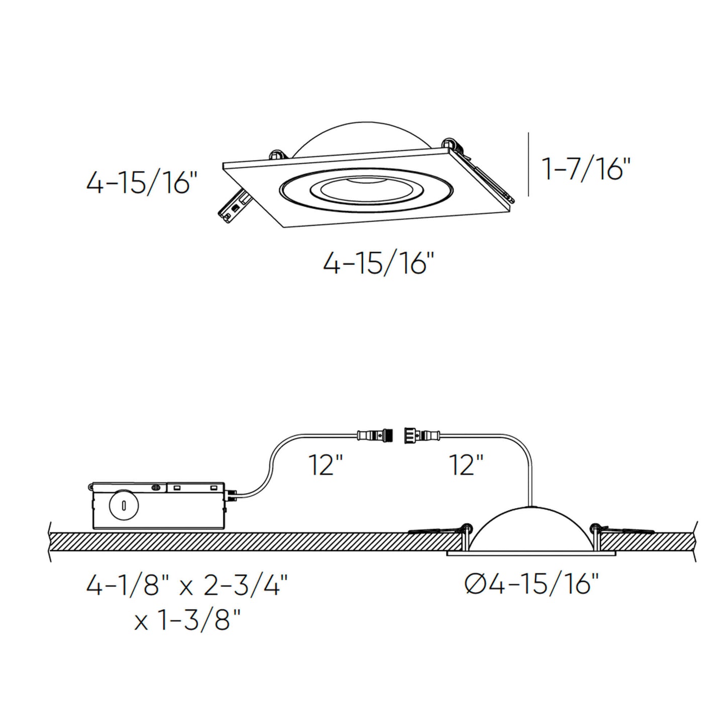 DALS-FGM4SQ-CC-WHDals Lighting FGM4SQ-CC 4” 9W Square LED Pivot Gimbal Selectable CCT