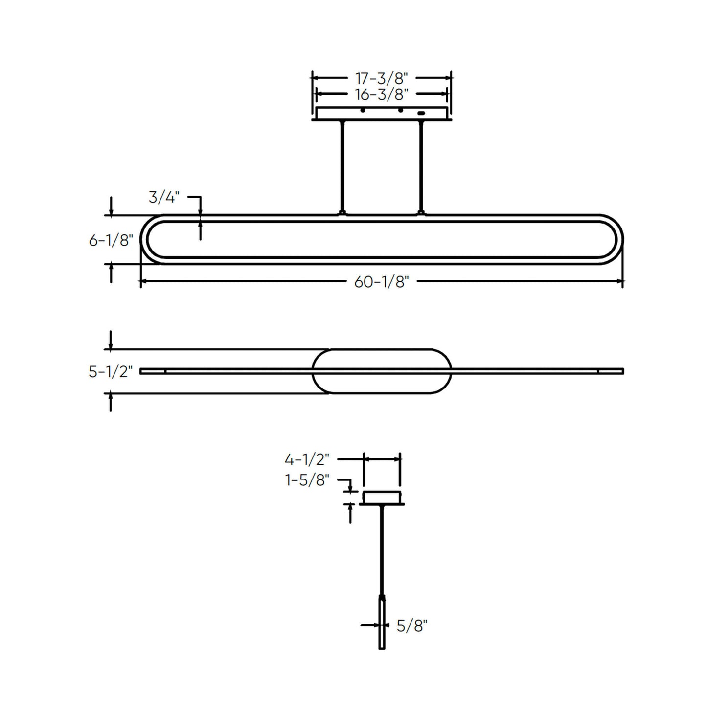DALS-FPD60-CC-BKDals Lighting FPD60-CC Atom 60" 50W LED Pendant Selectable CCT