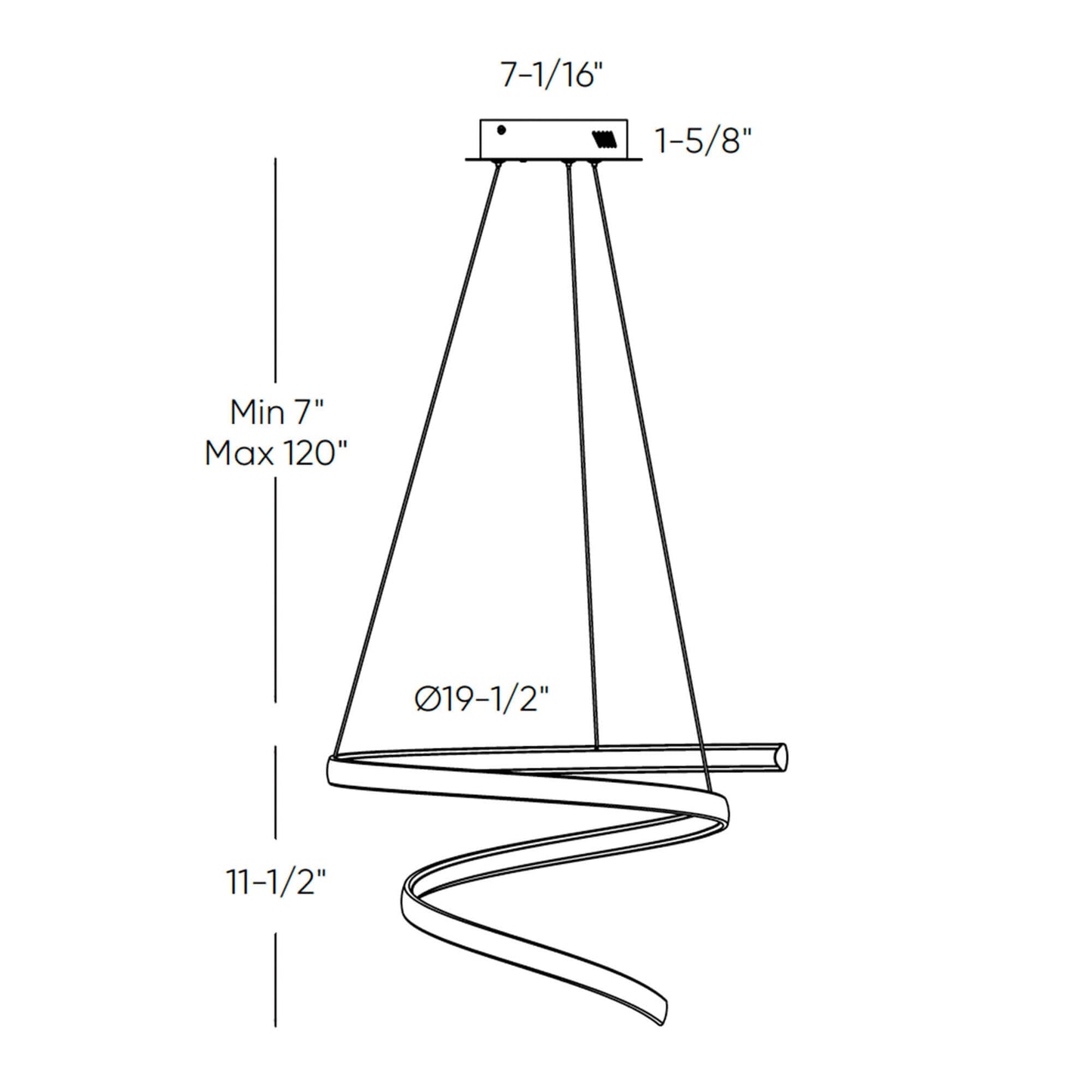 DALS-SPR20-CCDals SPR20-CC Helix 20" 30W LED Pendant Selectable CCT