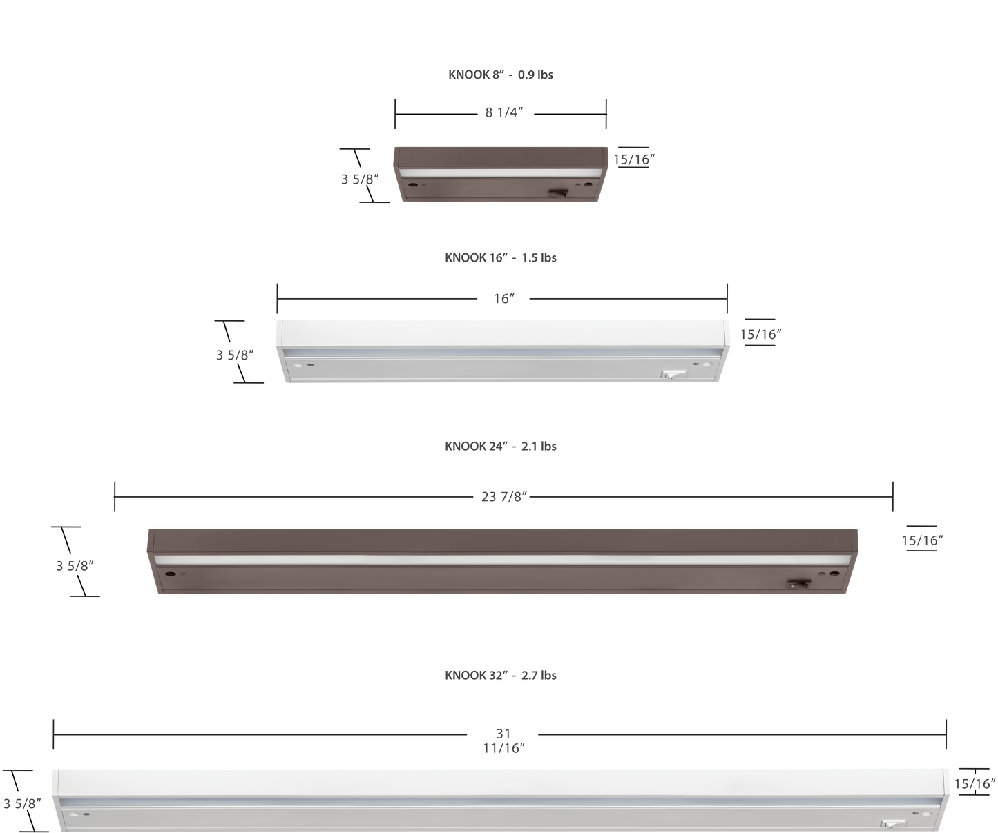 RAB-KNOOKFA32RAB 4W-16W KNOOK Undercabinet Lighting Selectable CCT