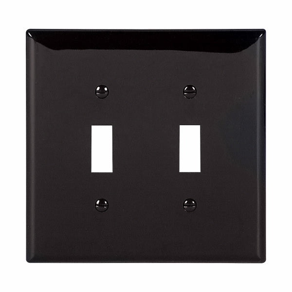 CWD-PJ2BKEaton PJ2 Two Gang Toggle Wallplate White/Black
