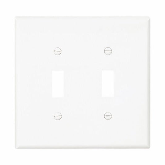CWD-PJ2WEaton PJ2 Two Gang Toggle Wallplate White/Black