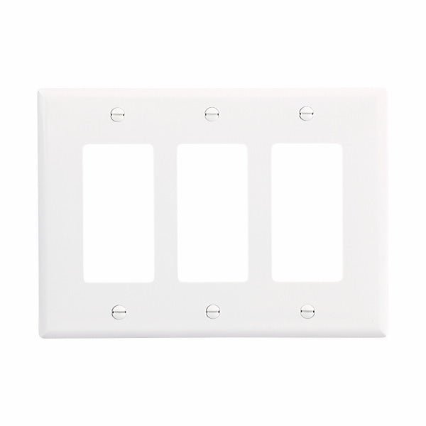 CWD-PJ263WEaton PJ263 Three Gang Decorator Wallplate White/Black