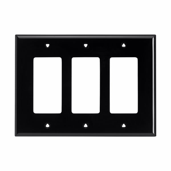 CWD-PJ263BKEaton PJ263 Three Gang Decorator Wallplate White/Black