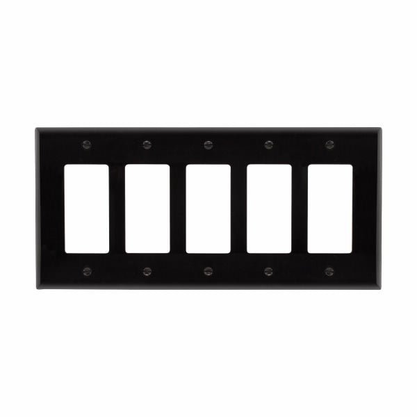 CWD-PJ265BKEaton PJ265 Five Gang Decorator Wallplate White/Black