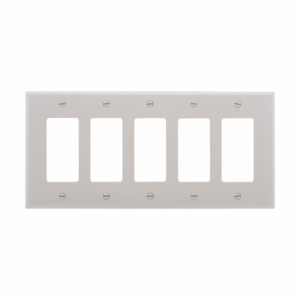 CWD-PJ265WEaton PJ265 Five Gang Decorator Wallplate White/Black