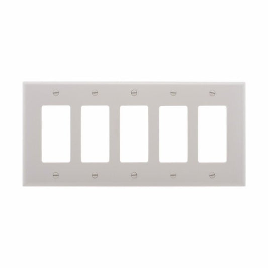 CWD-PJ265WEaton PJ265 Five Gang Decorator Wallplate White/Black