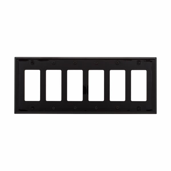 CWD-PJ266BKEaton PJ266 Six Gang Decorator Wallplate White/Black