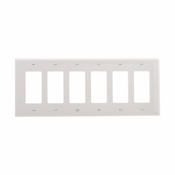 CWD-PJ266WEaton PJ266 Six Gang Decorator Wallplate White/Black