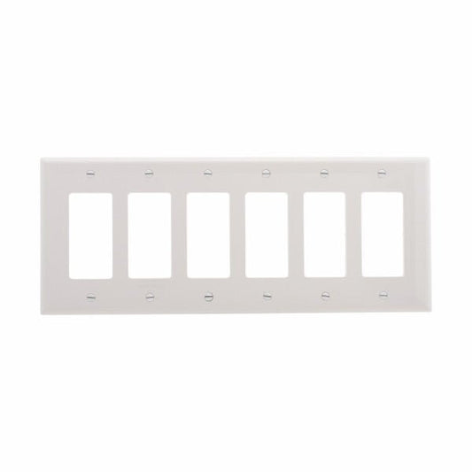CWD-PJ266WEaton PJ266 Six Gang Decorator Wallplate White/Black