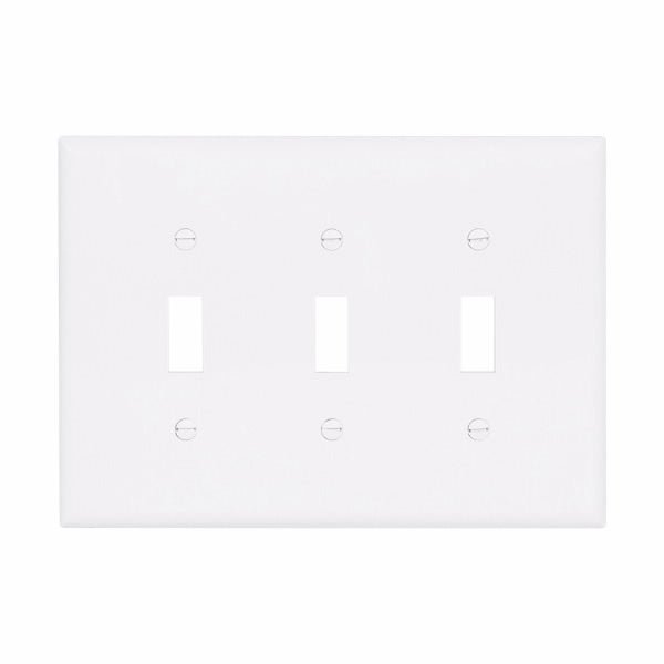 CWD-PJ3WEaton PJ3 Three Gang Toggle Wallplate White/Black
