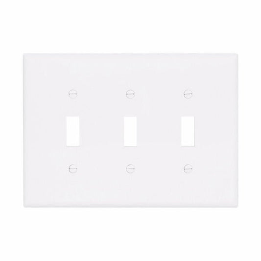 CWD-PJ3WEaton PJ3 Three Gang Toggle Wallplate White/Black