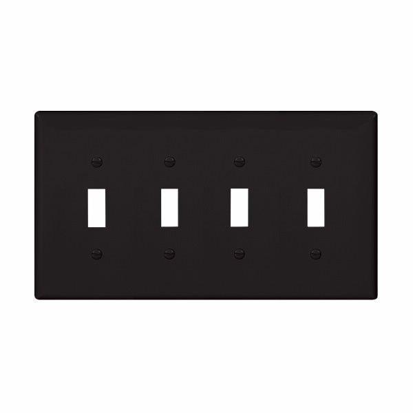 CWD-PJ4BKEaton PJ4 Four Gang Toggle Wallplate White/Black