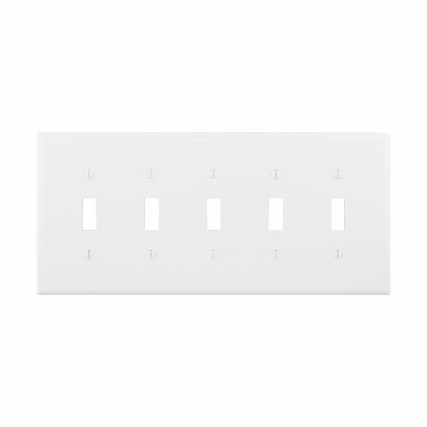 CWD-PJWEaton PJ5 Five Gang Toggle Wallplate White/Black