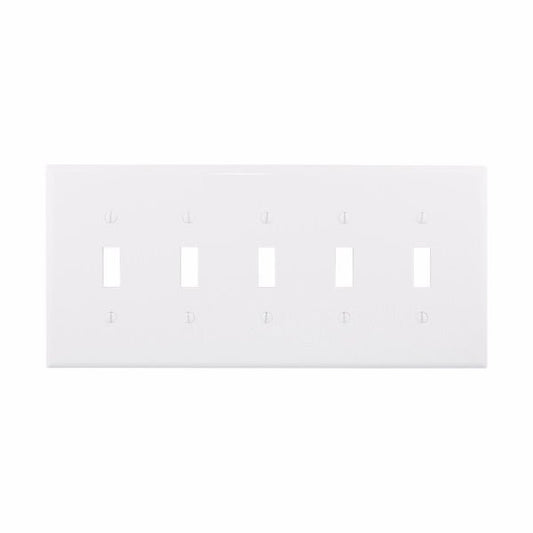 CWD-PJWEaton PJ5 Five Gang Toggle Wallplate White/Black