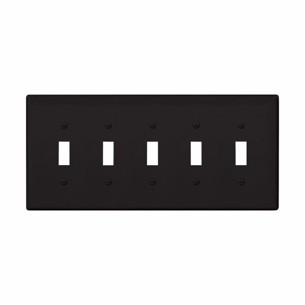 CWD-PJ5BKEaton PJ5 Five Gang Toggle Wallplate White/Black