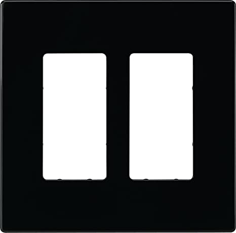 CWD-PJS262BK-LEaton PJS262 Two Gang Decorator Screwless Wallplate White/Black