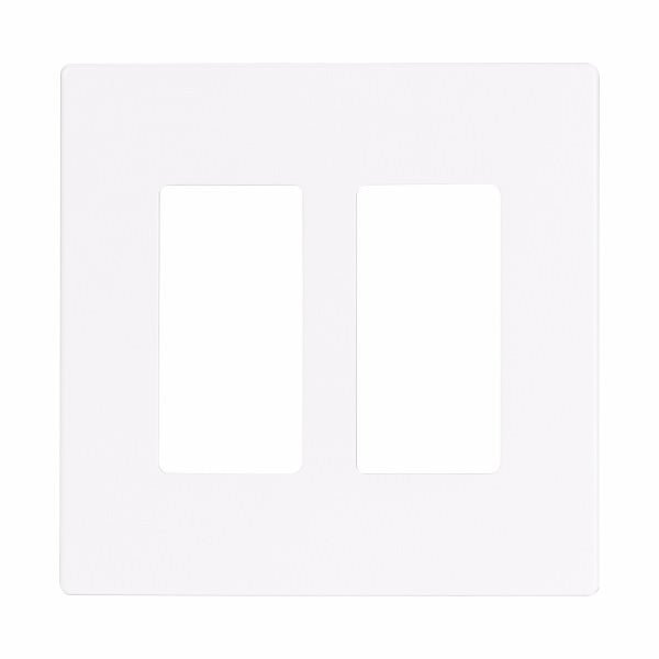 CWD-PJS262WEaton PJS262 Two Gang Decorator Screwless Wallplate White/Black
