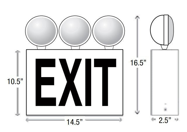 TB-8NY-2/3R-LED-NEmergilite 8NY-2/3R-LED-N NYC Approved Emergency Light Exit Sign Combo