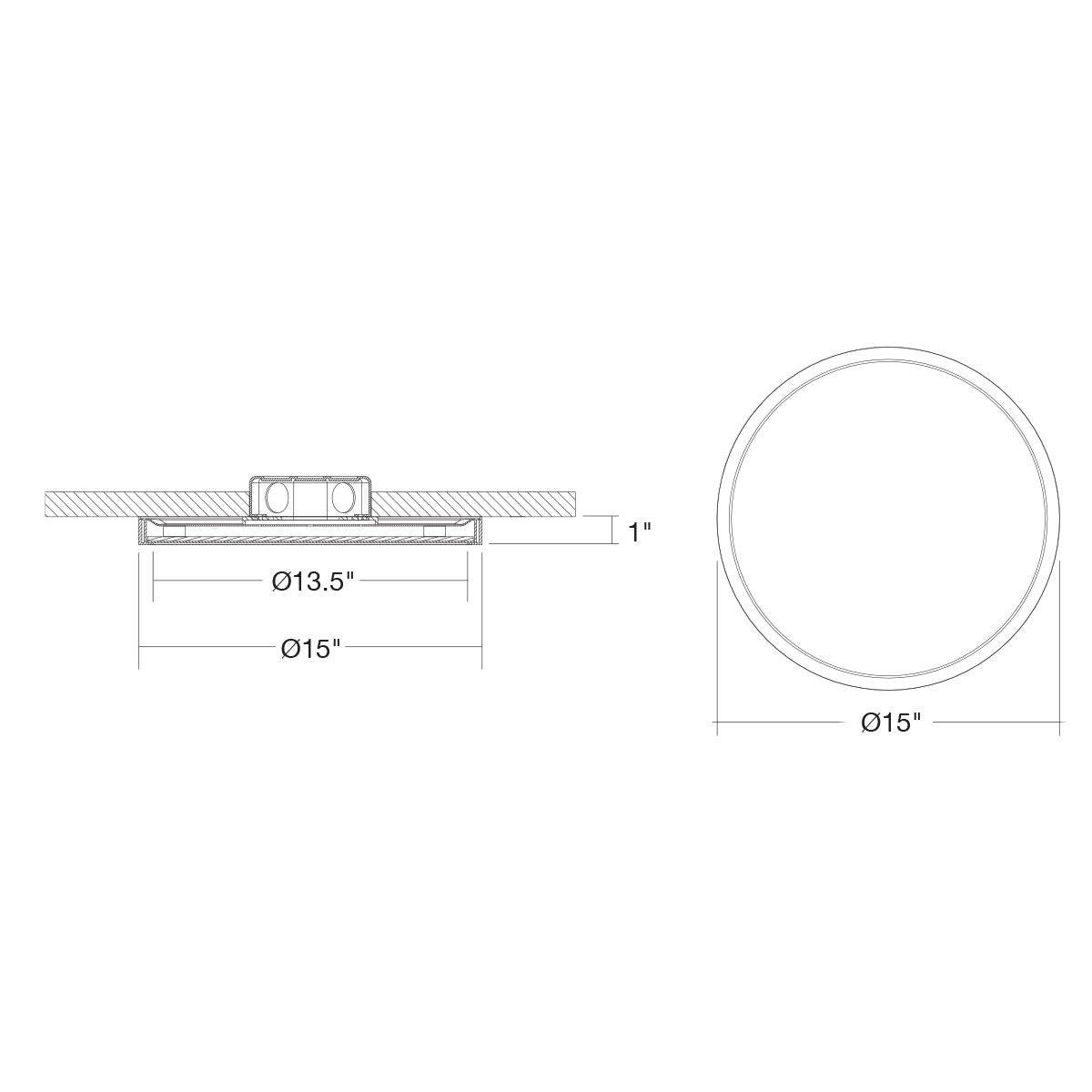ENV-LED-SLDSKR-15-30W-5CCT-WHTEnvision SLDSKR15 30W LED 15" Surface Mount Selectable CCT