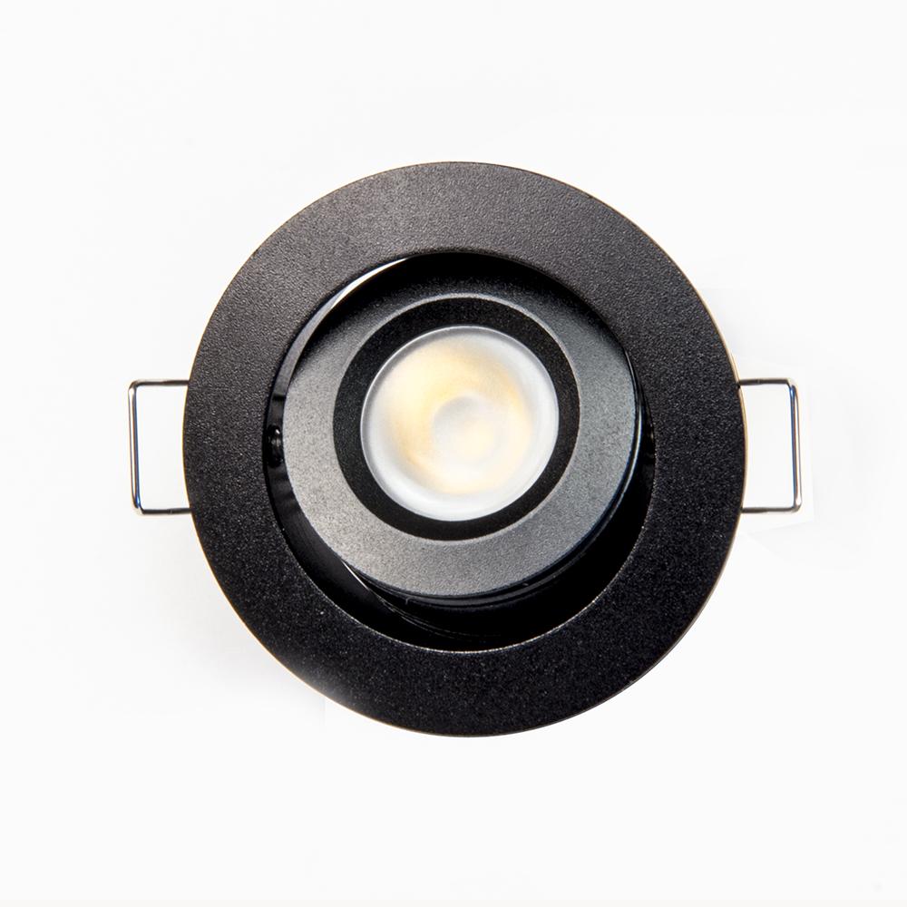 GML-GMR4-WW-BGM Lighting GMR4-WW 2" 3W LED Round Recessed Downlight Adjustable Gimbal 30K