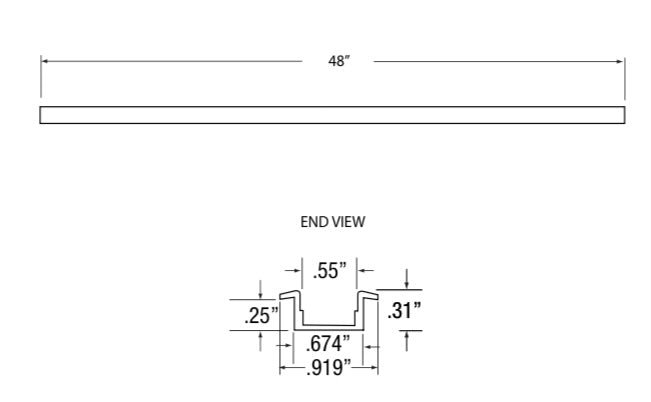 GML-LED-CHL-SLIMGM Lighting LED-CHL-SLIM 4FT Aluminum LED Mounting Channel