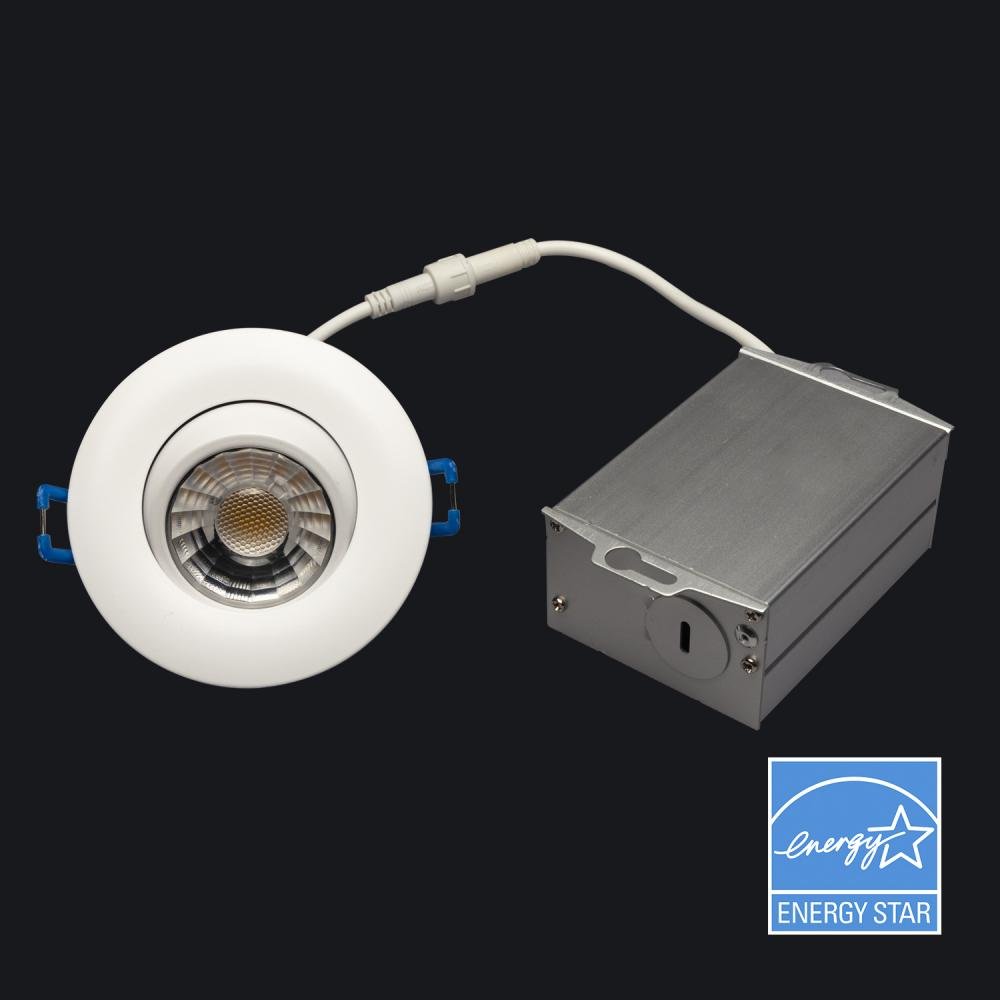 GML-MDL-3AR-27-WHGM Lighting MDL-3AR-WH 3 3/8" 8W LED Round Recessed Downlight Adjustable Gimbal 27K/30K