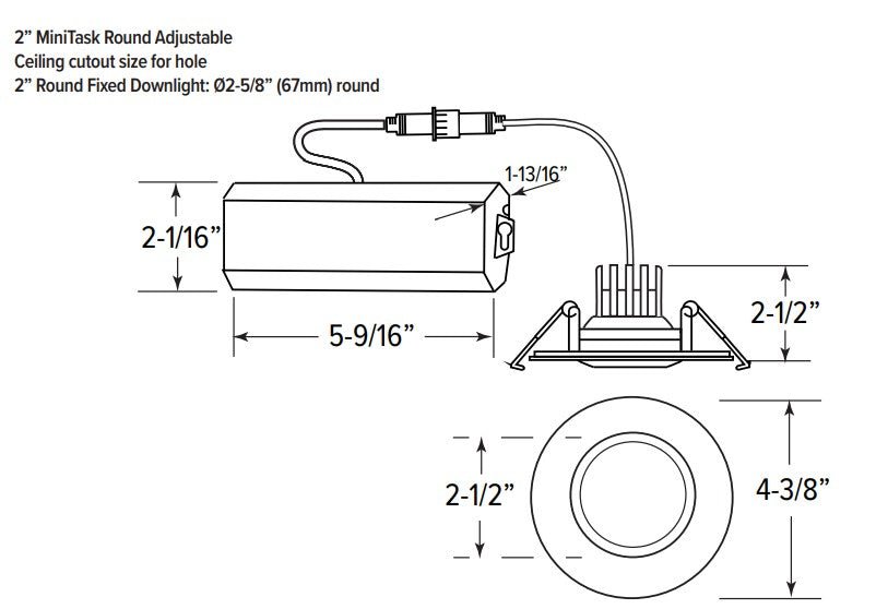 GML-MTRA2-5CCT-WGM Lighting MTRA LED Round Gimbaled Recessed Downlight Selectable CCT