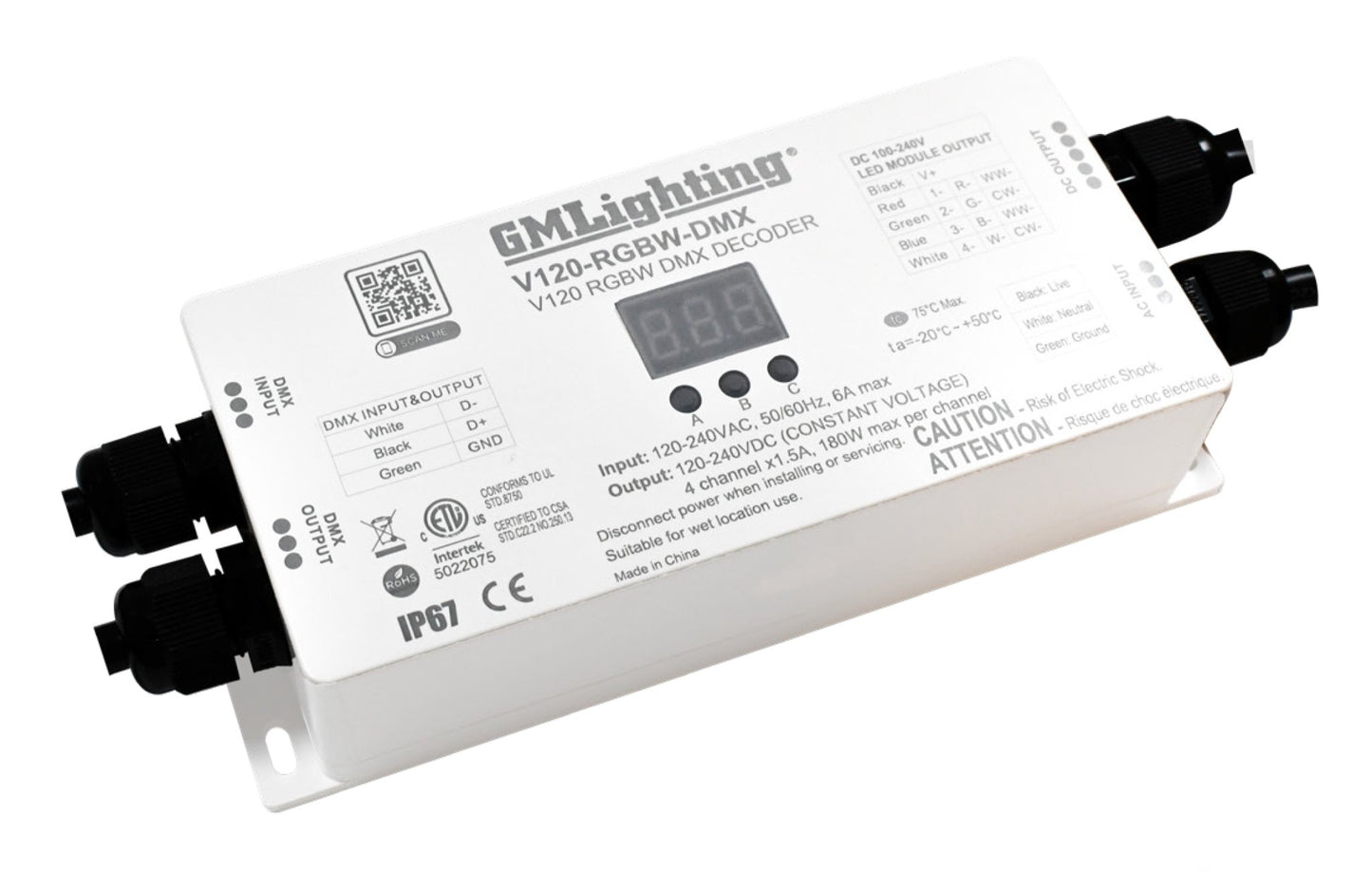 GML-V120-RGBW-DMXGM Lighting V120-RGBW-DMX 120V Vision120 RGBW DMX Decoder
