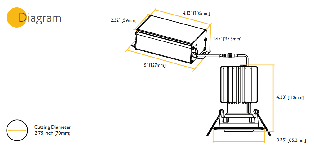 GDL-G19855Goodlite G-19855 3" 11W LED High Output Recessed Gimbal Downlight Selectable CCT