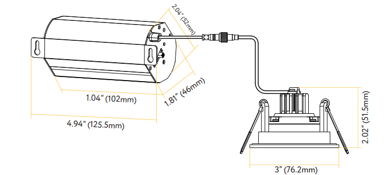 GDL-G20088Goodlite G-20088 2" 5W LED Square Regressed Gimbaled Spotlight Selectable CCT
