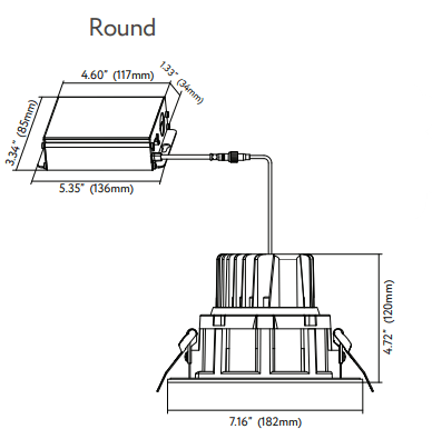 GDL-G20093Goodlite G-20093 6" 22W LED Spotlight Regressed Gimbal Selectable CCT