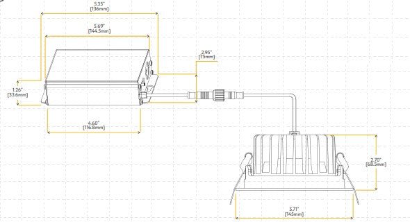 GDL-G20196Goodlite G-20196 5" Square Selectable Wattage LED Regress Spotlight Round Selectable CCT