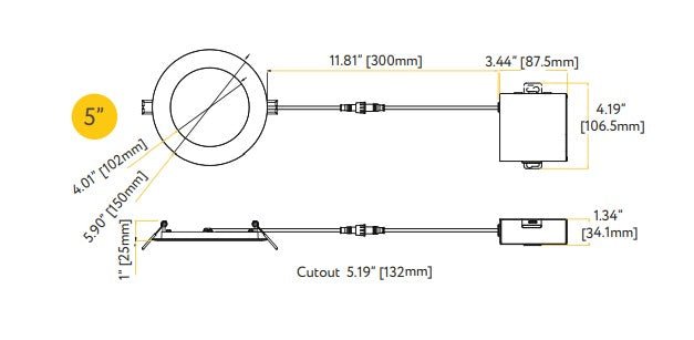 GDL-G20222Goodlite G-20222 5" 14W LED Round Recessed Slim Spotlight Selectable CCT
