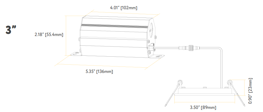 GDL-G20225Goodlite G-20225 3" 8W LED Square Recessed Slim Spotlight Selectable CCT
