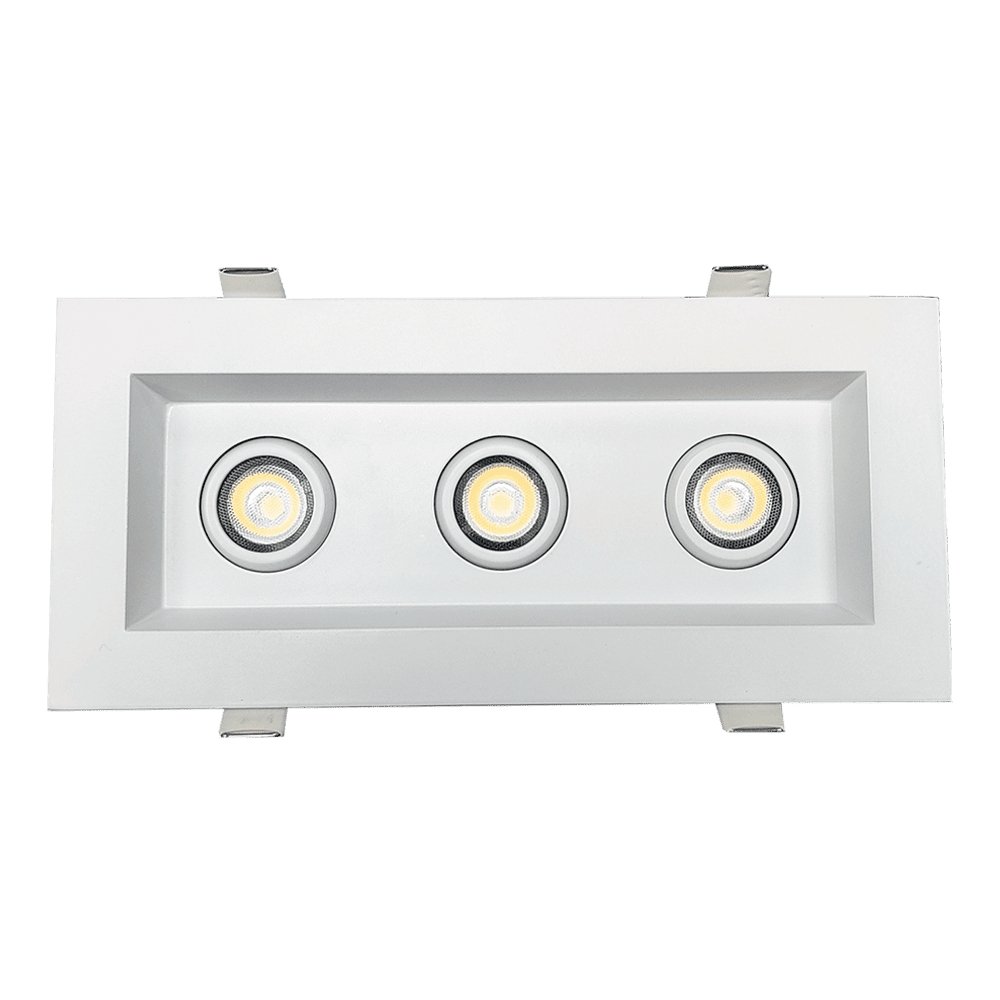 GDL-G48315Goodlite G-48315 2″ Multiple, 15W 3 Head LED Gimbal, White Finish, Selectable CCT