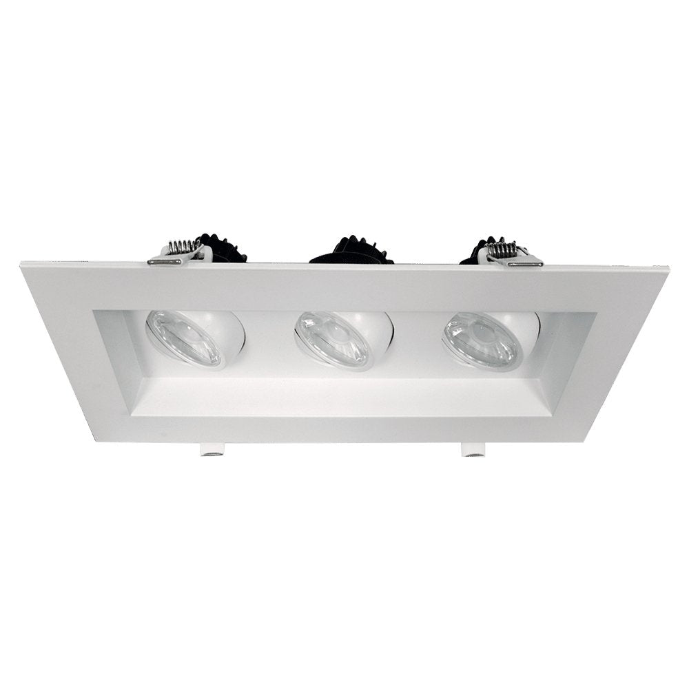 GDL-G48317Goodlite G-48317 3″ Multiple, 23W 3 Head LED Gimbal, White Finish, Selectable CCT