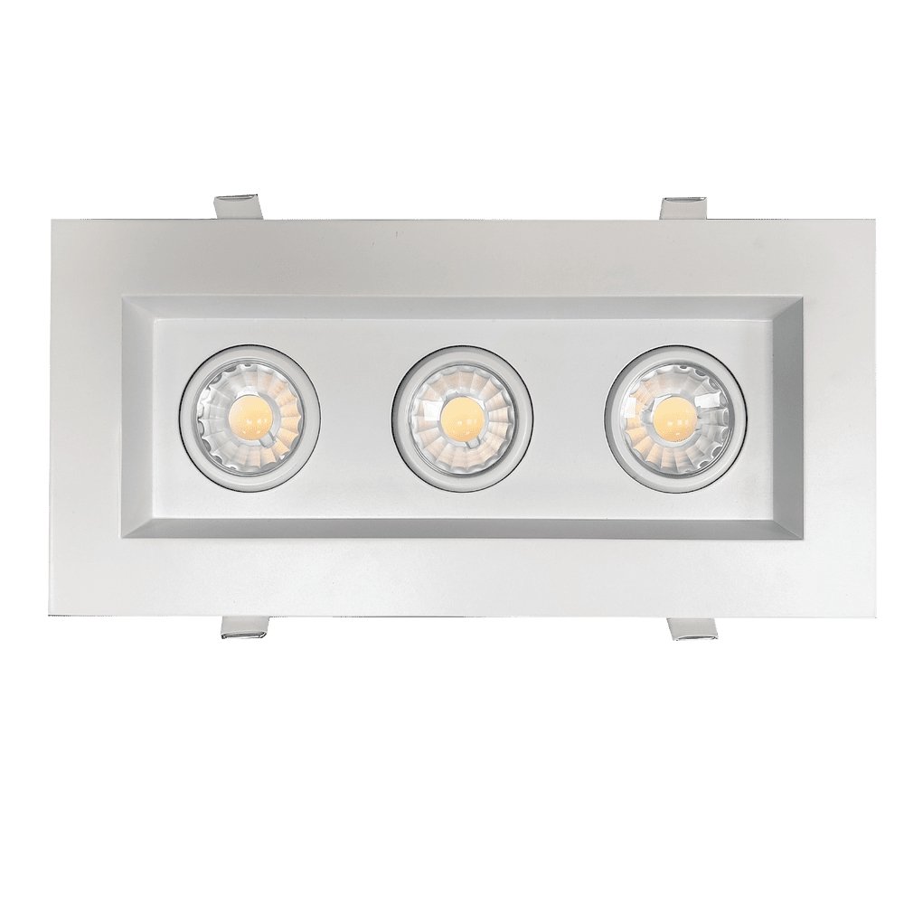 GDL-G48317Goodlite G-48317 3″ Multiple, 23W 3 Head LED Gimbal, White Finish, Selectable CCT