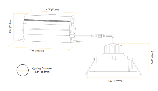 GDL-G48368Goodlite G-48368 3" 8W LED Regress Spotlight Gimbal Round Selectable CCT