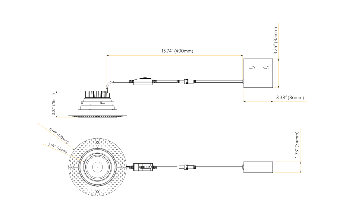 GDL-G48404Goodlite G-48404 4″ 13W Trimless Gimbaled Spotlight Selectable CCT