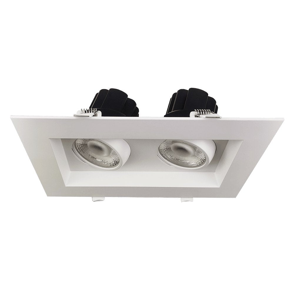 GDL-G48442Goodlite G-48442 4″ Multiple, 28W 2 Head LED Gimbal, White Finish, Selectable CCT