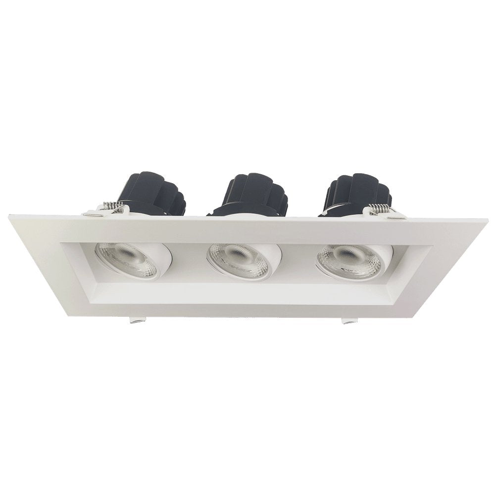 GDL-G48443Goodlite G-48443 4″ 42W 3 Head Gimbal Spotlight Selectable CCT