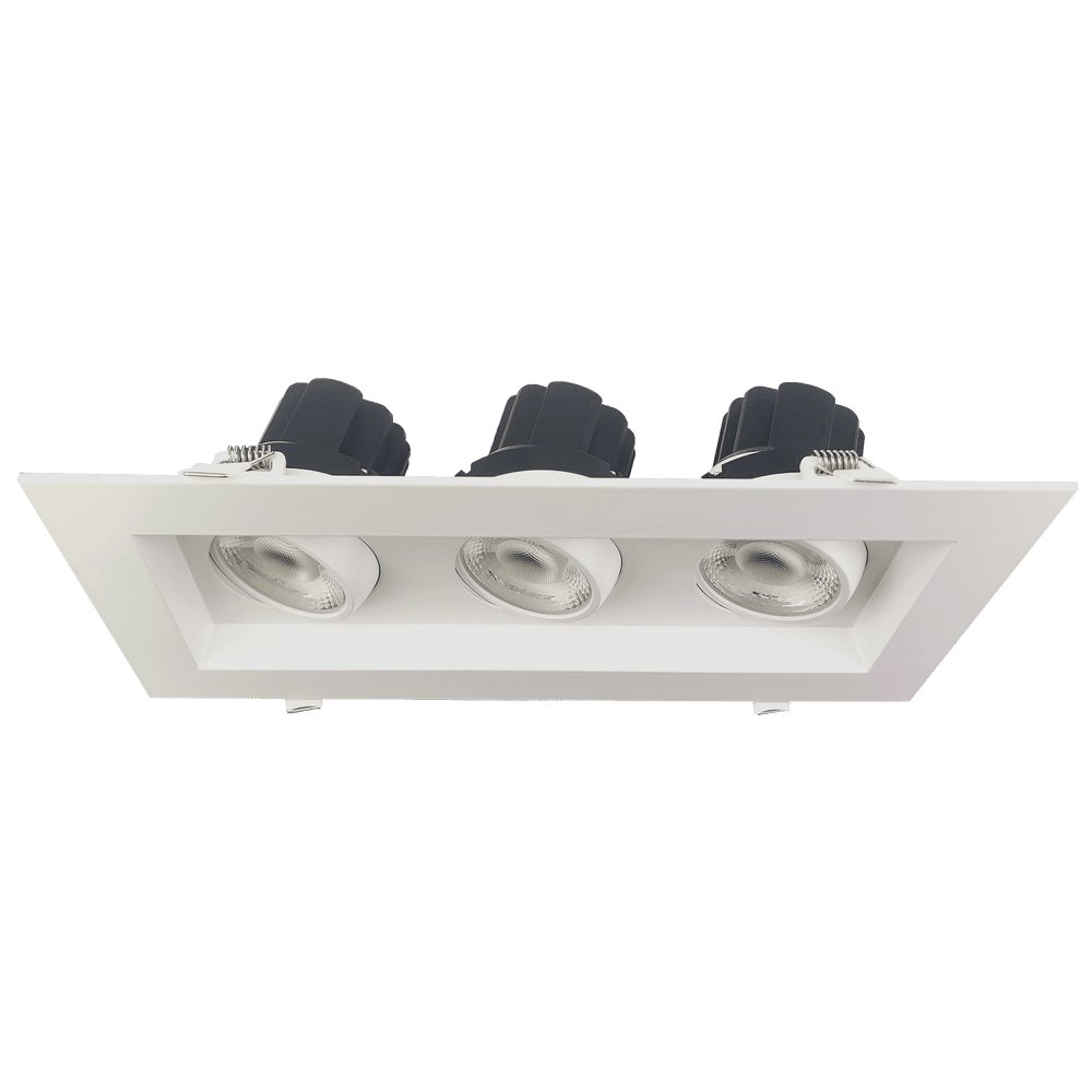 GDL-G48443Goodlite G-48443 4″ 42W 3 Head Gimbal Spotlight Selectable CCT