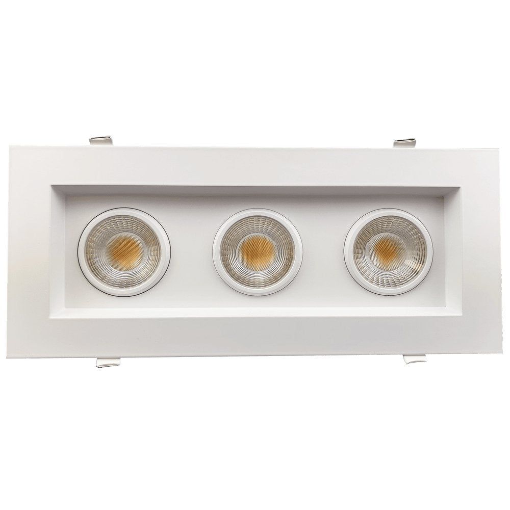 GDL-G48443Goodlite G-48443 4″ 42W 3 Head Gimbal Spotlight Selectable CCT