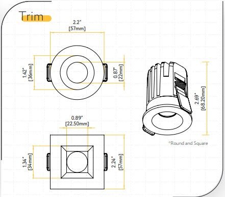 GDL-G48470Goodlite G-48470 1" 7W LED Round Regress Luminaire Selectable CCT