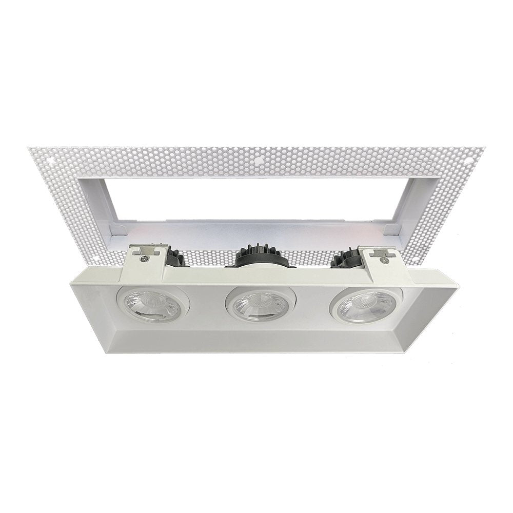 GDL-G95622Goodlite G-95622 3″ 15W 3 Head Gimbal Trimless Spotlight Selectable CCT