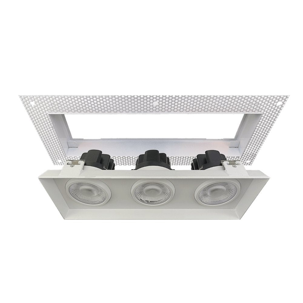 GDL-G95625Goodlite G-95625 4″ 42W 3 Head Gimbal Trimless Spotlight Selectable CCT