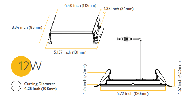 GDL-G96922Goodlite G-96922 4" 12W LED Round Recessed Slim Spotlight Selectable CCT Fire Rated